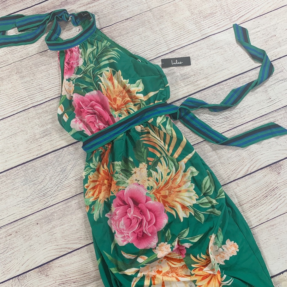 Lulu's Green Floral Maxi Dress - Picture 4 of 8